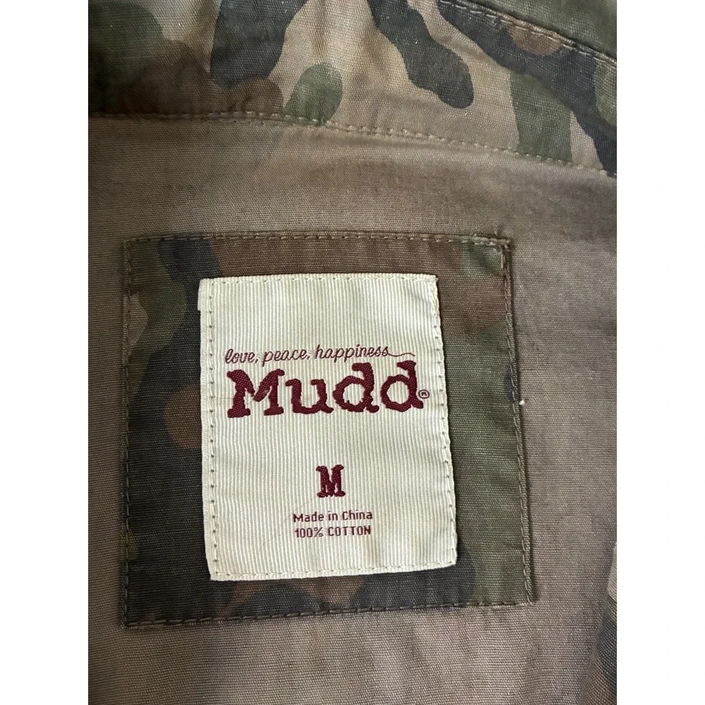Mudd Camo Utility Jacket Studded Cargo Y2K Festival Utility-Sz M - Picture 2 of 8